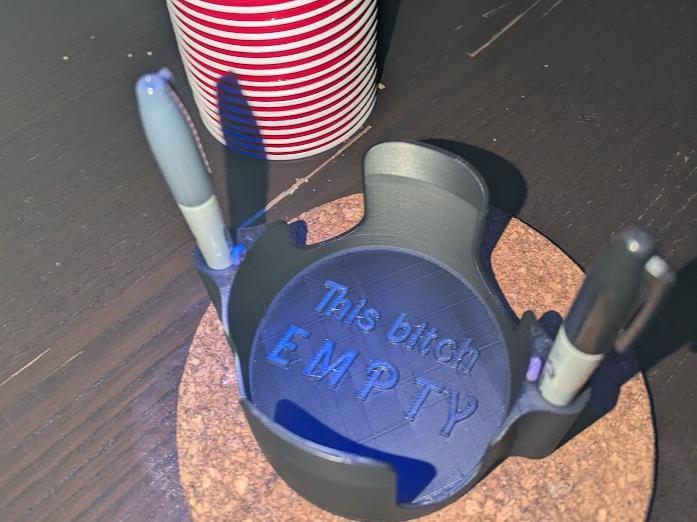 Cup and Marker Holder (tie hole remix)