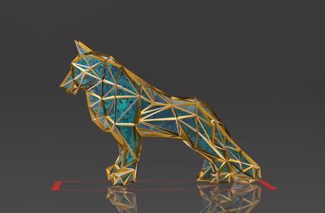 Muscular Noble Wolf - Low Voronoi Style - Single Spider Web - LowPoly - Perfect Design - Easy Print - Decor