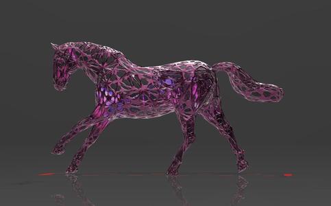 Horse 18 - Voronoi Style - Spider Web - LowPoly - Perfect Design - Easy Print - Decor