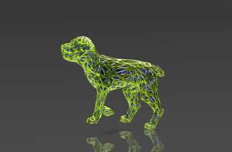 Preacher Dog - Voronoi Style - Spider Web - LowPoly - Perfect Design - Easy Print - Decor