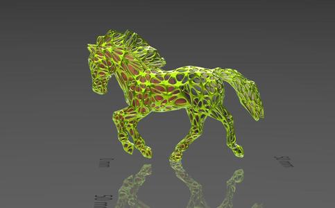 Horse 07 - Voronoi Style - Spider Web - LowPoly - Perfect Design - Easy Print - Decor