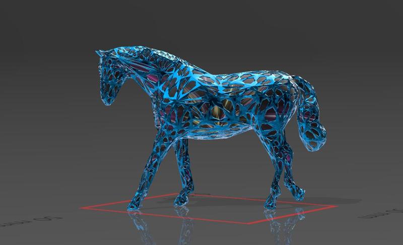 Walking Legendary Horse - Voronoi Style - Spider Web - LowPoly - Perfect Design - Easy Print - Decor