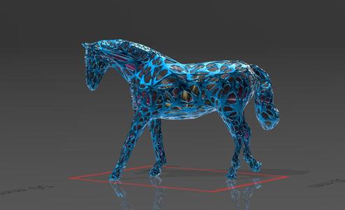 Walking Legendary Horse - Voronoi Style - Spider Web - LowPoly - Perfect Design - Easy Print - Decor