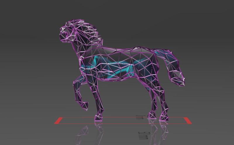 Crazy Looking Horse - Low Voronoi Style - Single Spider Web - LowPoly - Perfect Design - Easy Print - Decor