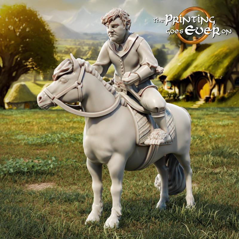 Four Halflings - Mounted - Presupported