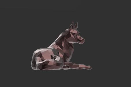 Sitting Wolf - Low Poly - Excellent Design - Decor