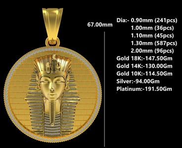 Mendel Mens Egyptian Gold Pendant