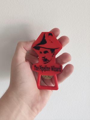 "The Pipeline Wizard" Bottle Opener