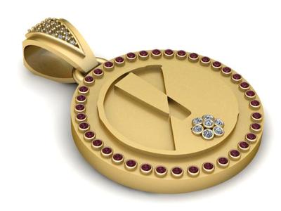 ROUND GOLD PENDANT  3d printable model
