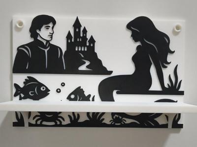 Little Mermaid Shelf – Ocean Fairytale Wall Art 