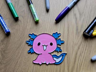 Cute Axolotl DIY Coloring Creative Craft Activity