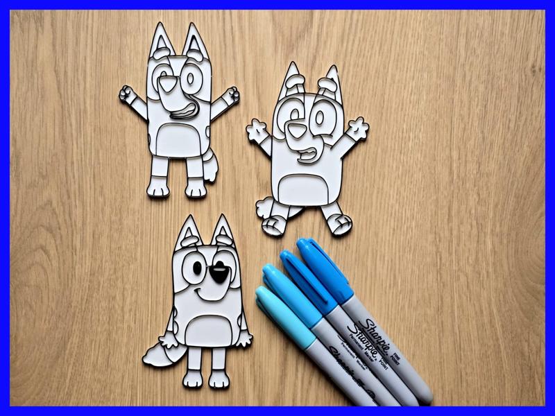 Bluey Happy Dog DIY Coloring Fun Craft