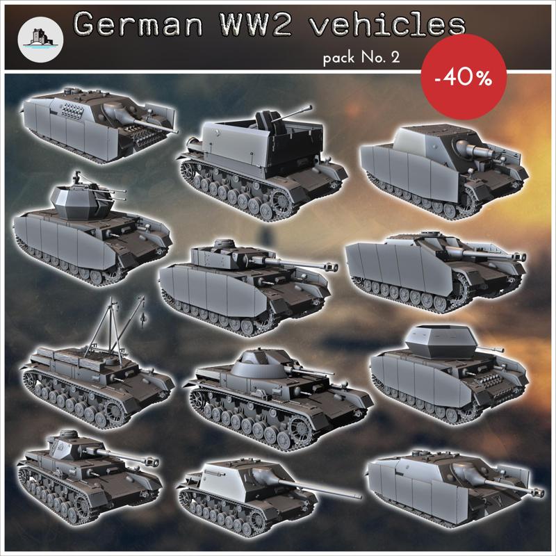 German WW2 vehicles pack No. 2 (Panzer IV and variants) - Germany Eastern Western Front Normandy Italy Berlin Bulge WWII
