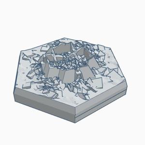 Sci-Fi Destroyed Building 18 Hex Map Scale HMSSFD018