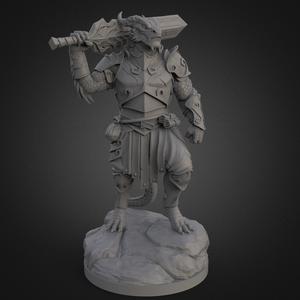 Dragonborn Male Warrior (2 Poses)