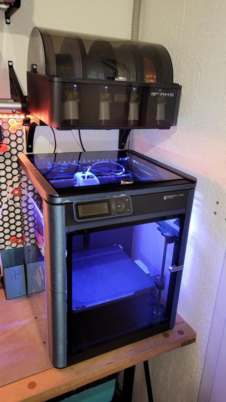 Bambu Lab P1P LED Top Riser for X1 Glass Cover Plate (ESP8266 & WLED)