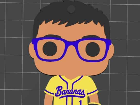 Banana Ball Boy Keychain