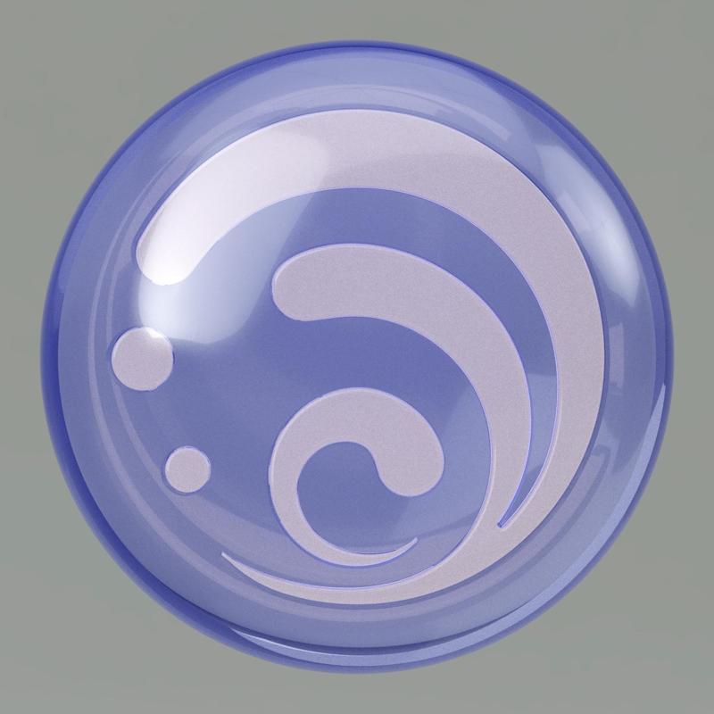 Genshin Impact spherical Hydro Vision gem ONLY. Video game, props, cosplay