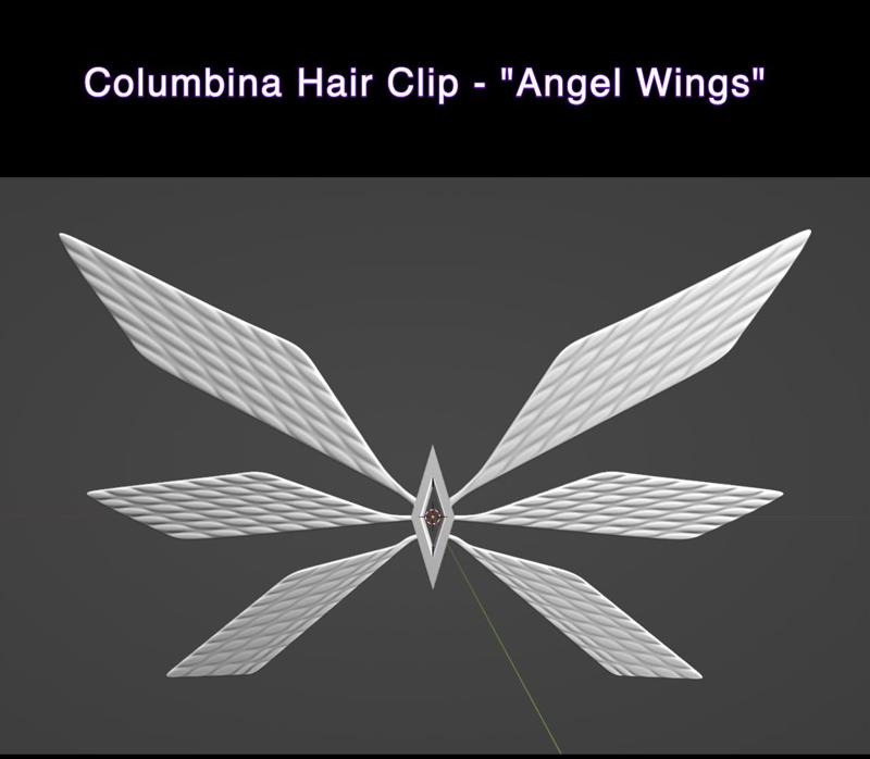 Columbine Hair Clip "Angel Wings"