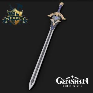Genshin Impact Cinnabar Spindle Sword Prop ( 1/1 Scale )
