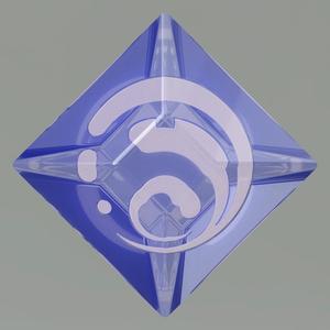 Genshin Impact square Hydro Vision gem ONLY. Video game, props, cosplay