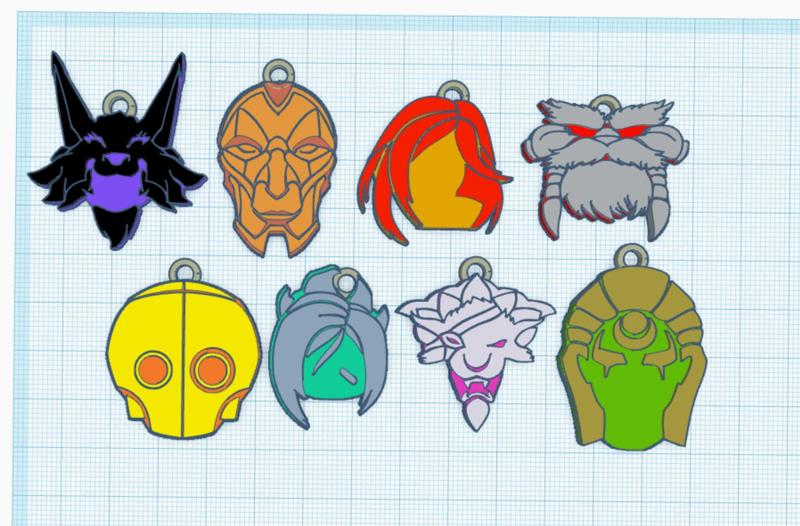 pack of 9 lol #2 keychains