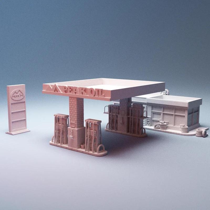 Urban Gas Station Building 28mm