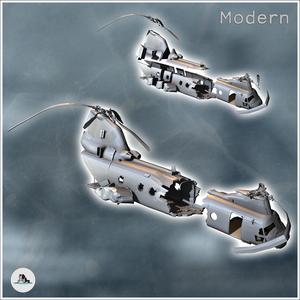 American helicopter carcass Boeing CH-47 Chinook (4) - Cold Era Modern Warfare Conflict World War 3 RPG  Post-apo WW3 WWIII