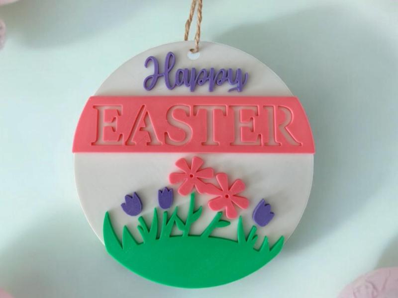 Happy Easter Multicolor Sign