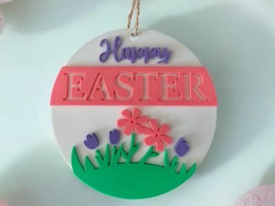 Happy Easter Multicolor Sign