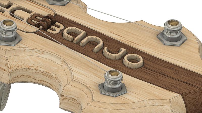 3DP BANJO: 5-string 3D-printable Mountain Banjo (v2.2)