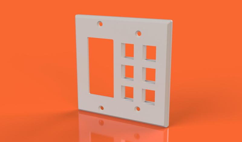 2/3/4 Gang Keystone Wall Plate with Deco Rocker