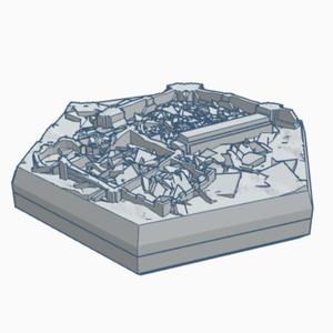 Destroyed Mech Garage Hex Map Scale HMSMilD021