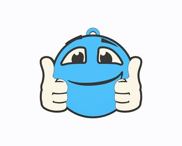 Blue Emoji - Okkey Keychain, Earring, Bagcharm