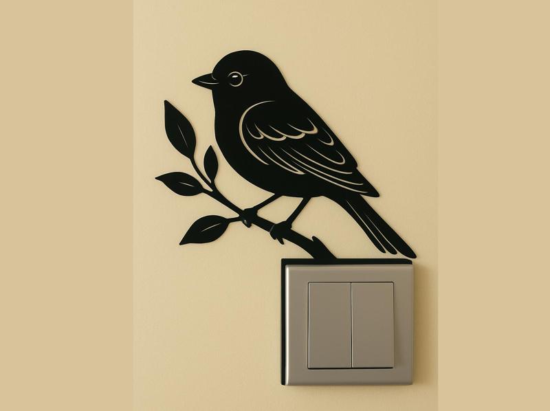 Bird Light Switch / Outlet Decoration – 3D Printable Model 3