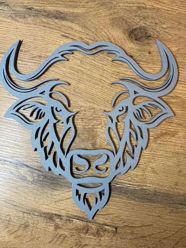 🦬 Wall mural with buffalo head - stylish wall decoration for 3D printing
