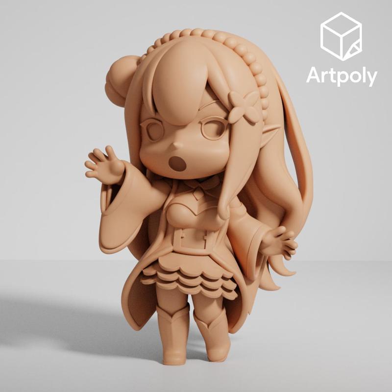 Emilia - 3D Model of Re:Zero