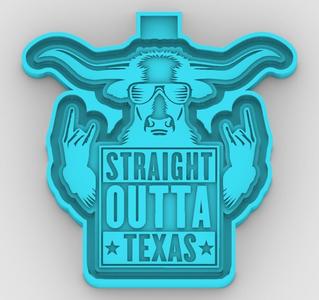 LongHorn - Straight Outta Texas - freshie mold - STL for silicone mold