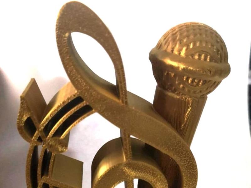Musical Trophy with Microphone in parts