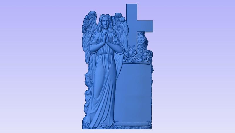 Tombstone 3D stl, cruce stl, Angel