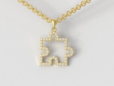 Puzzle Piece Diamond Pendant