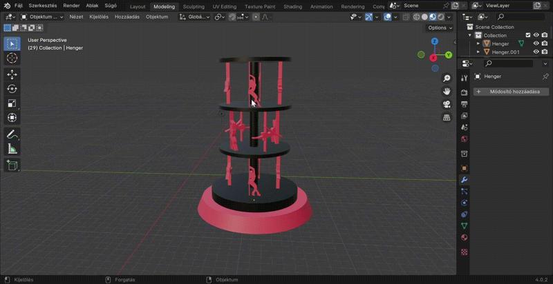 Poledance podium stage with dancers, cake holder, lamp