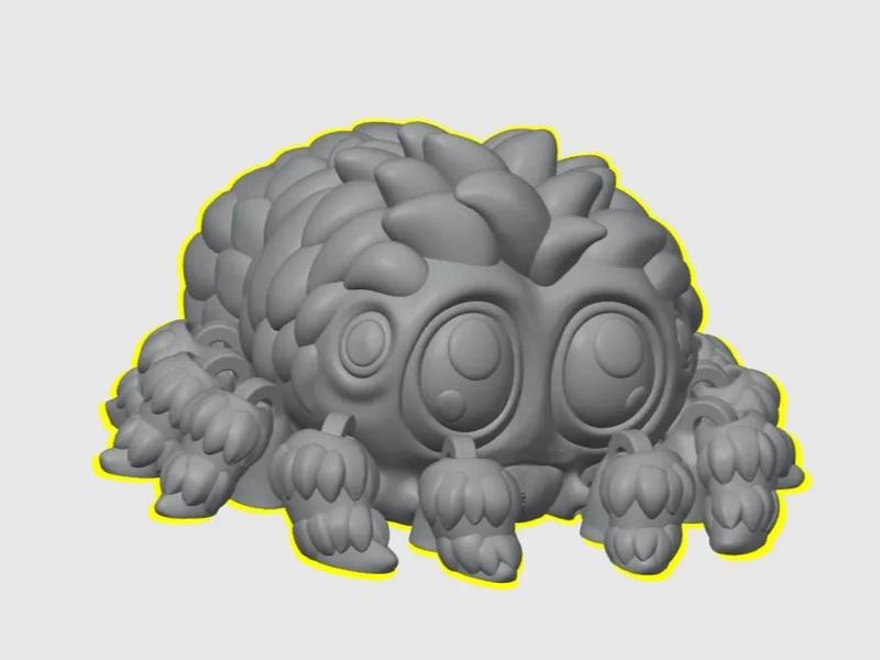 Supportless Print-in-Place Tongue-Out Haba Spider Fuzzy Little Spider Cute Articulated Magnetic