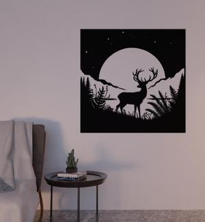 WALL DECORATION DEER LANDSCAPE 2D WALL ART
