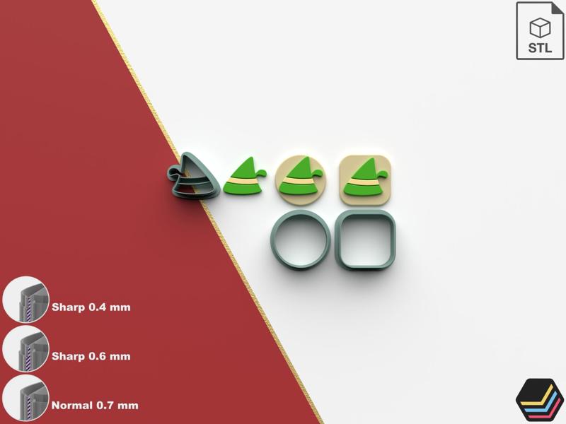 Polymer Clay Cutter Xmas Elf Form * 4 Size *3 Cut Version | Xmas Cutters| STL file for 3D printing
