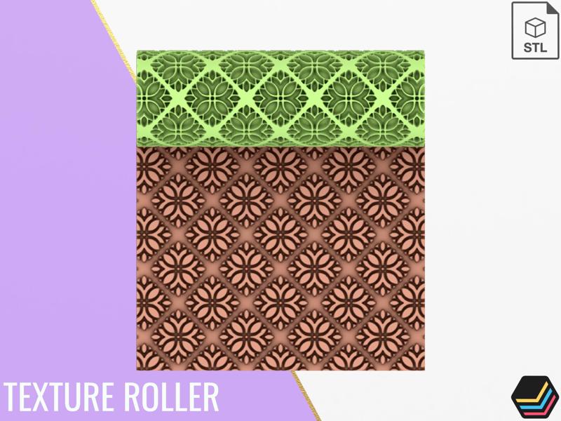 Texture Roller Polymer Clay Floral Geometrical Solid, Hollow, Digital Files for 3D Printing