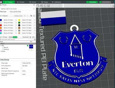 Premier League Everton keychan badge printable and renderable