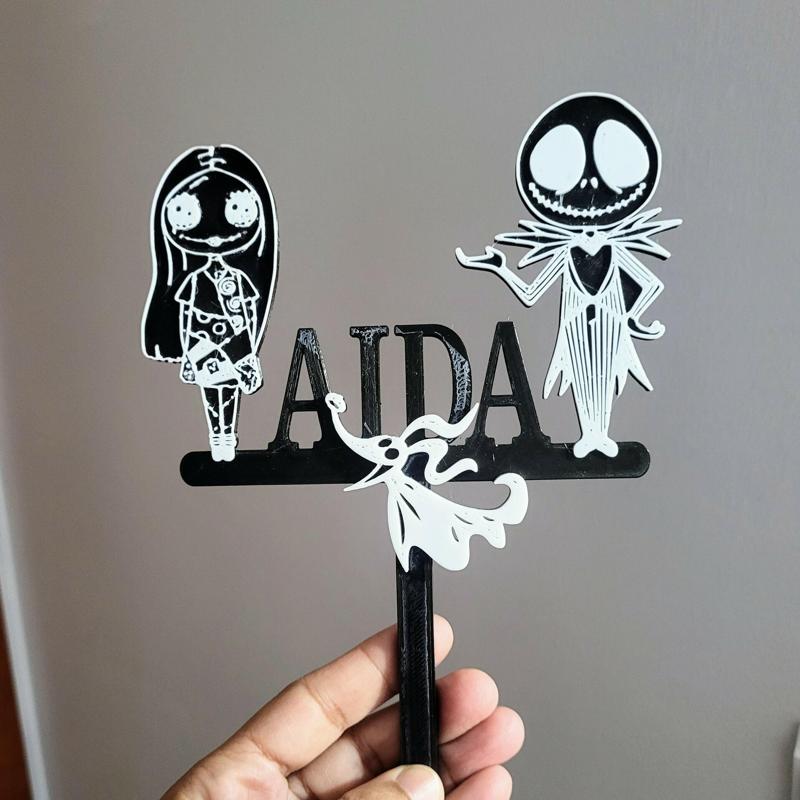 Jack and Sally cake topper