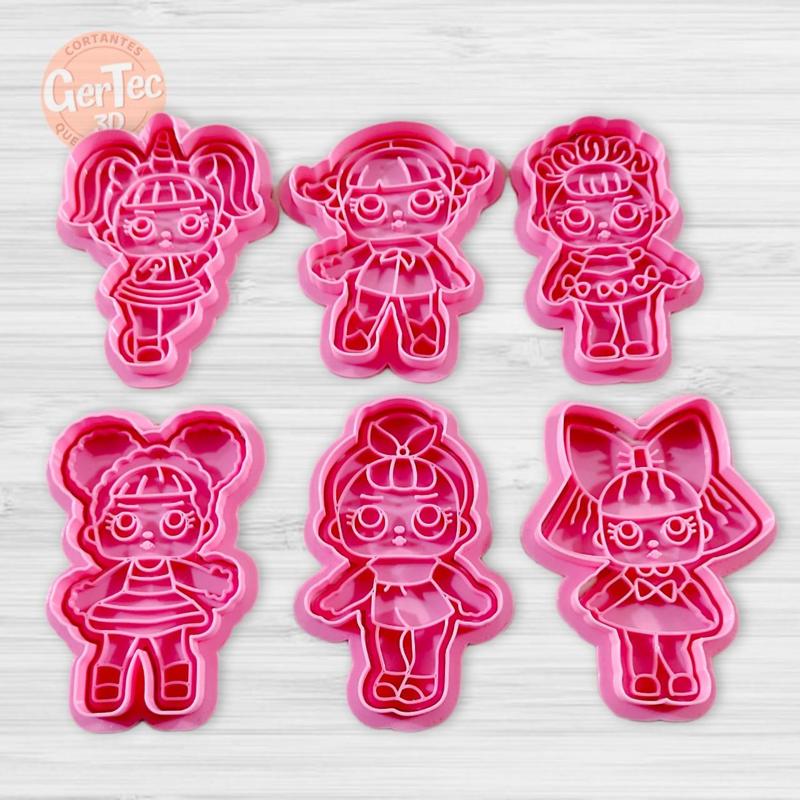LOL DOLLS SET X6 Cutter with Stamp / Cookie Cutter LOL DOLL