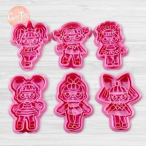 LOL DOLLS SET X6 Cutter with Stamp / Cookie Cutter LOL DOLL